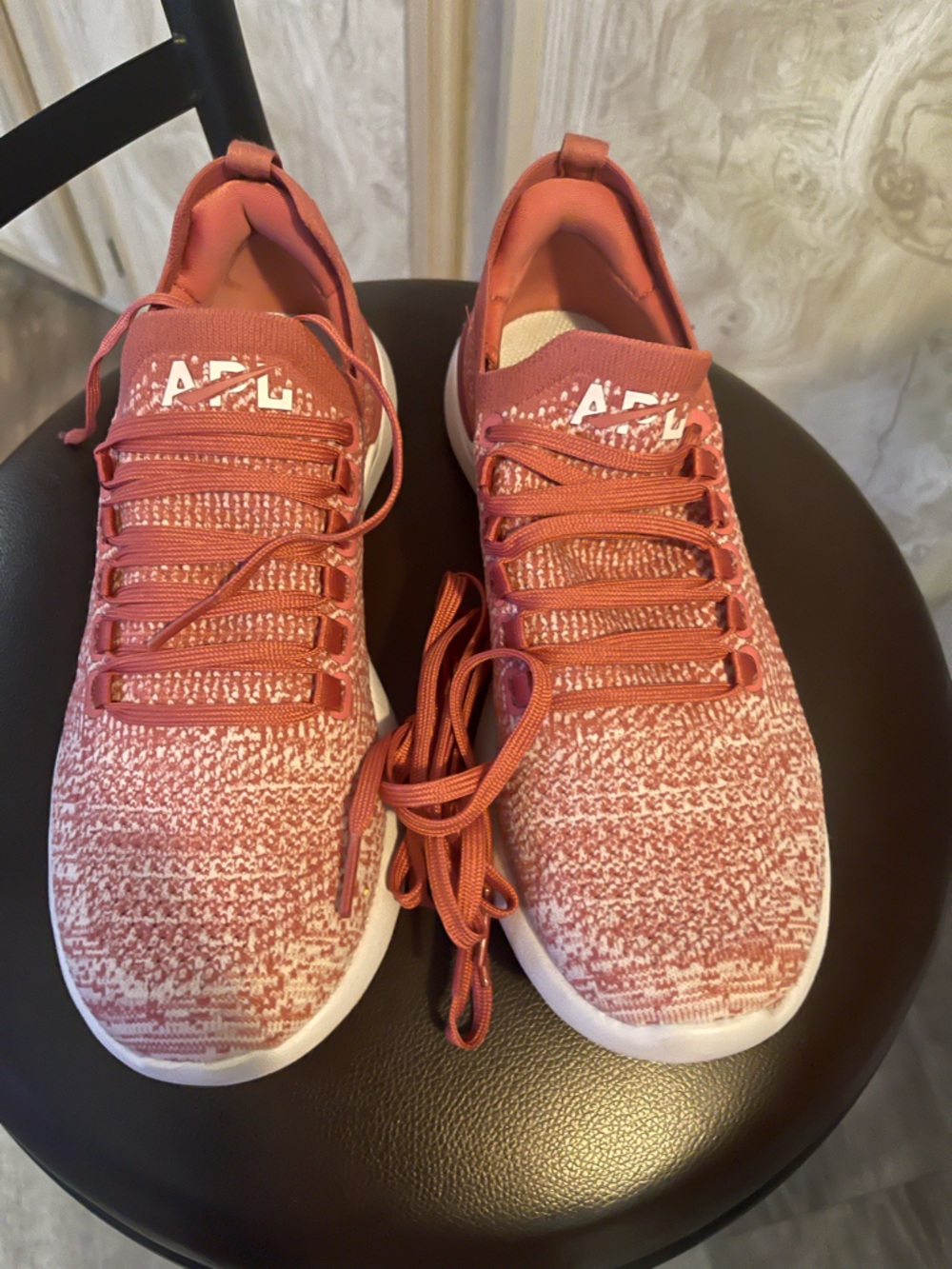 APL Women’s Knit Athletic Sneakers in Coral Pink 7 new